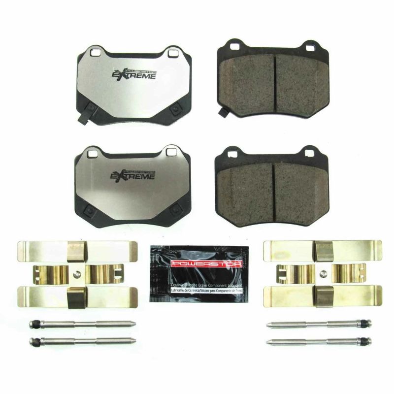 PowerStop Z26 Extreme Street rear brake pads for 2018-2019 Subaru WRX STI, includes hardware, designed for high-performance stopping.