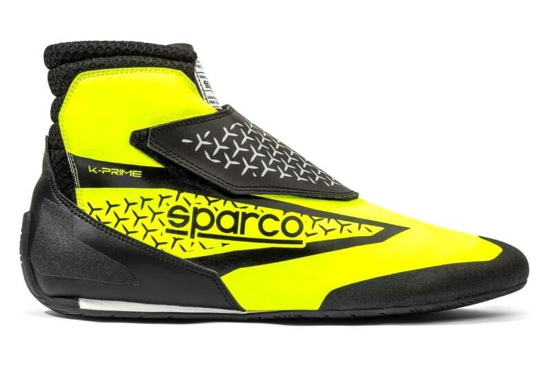 Sparco K-Prime 45 yellow and black racing shoes with racing-inspired design and sporty look.