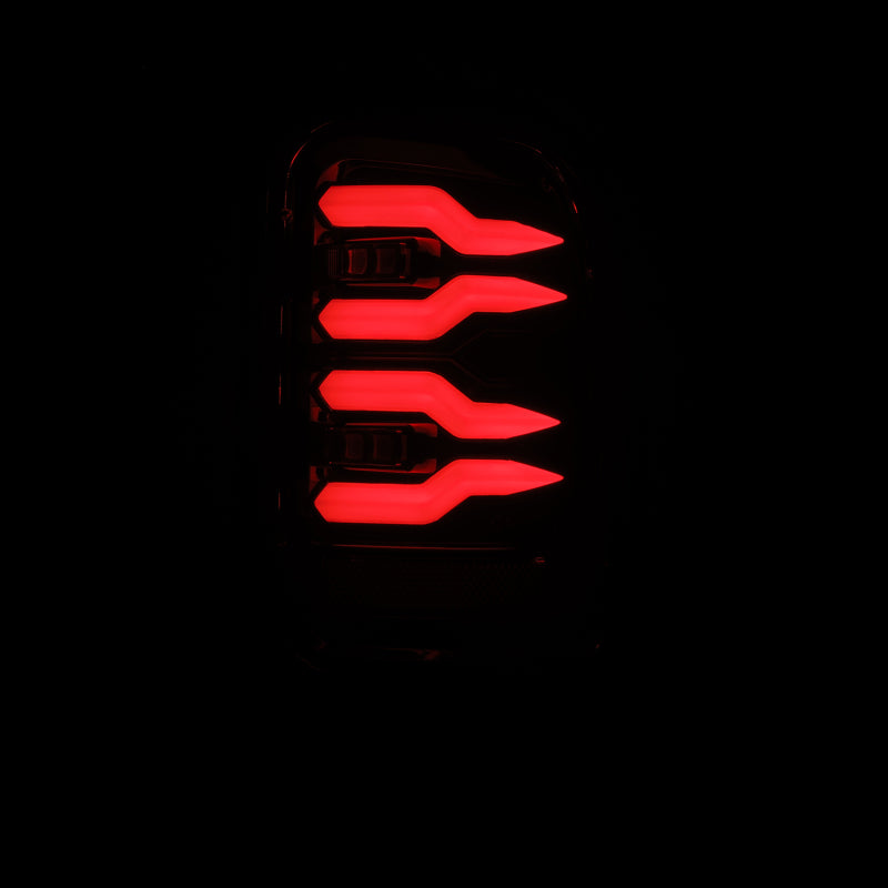 AlphaRex LUXX-Series LED tail lights for Dodge Ram 1500/2500/3500 94-01 in black featuring modern LED design.