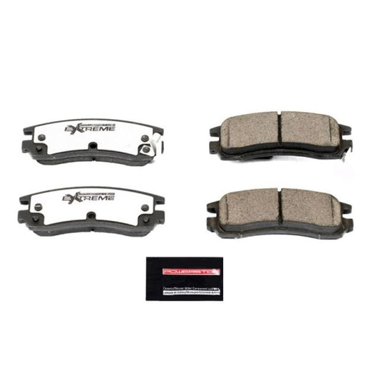 PowerStop Z26 Extreme Street rear brake pads with hardware for 2008-2009 Buick Allure, high-performance brake replacement.