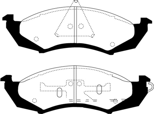 EBC Ultimax2 front brake pads for 1989-1991 Ford Thunderbird 3.8, OE style brake pads, shown in the image.