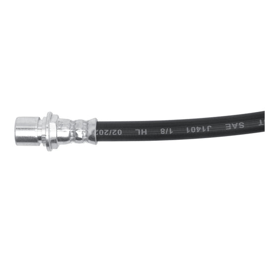 DFC Cadillac ATS front right brake hose from the brake line kit, showing a metal brake line with fittings.