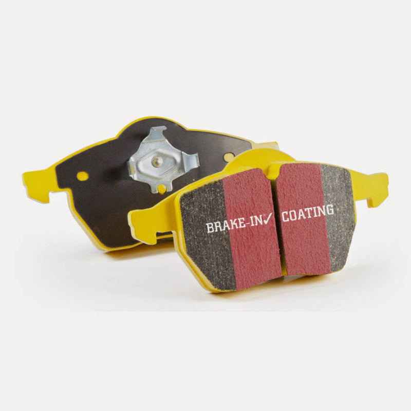 EBC Yellowstuff front brake pads for Porsche Boxster 718 2.5L Turbo performance brake pads, iron rotors only, in yellow color.