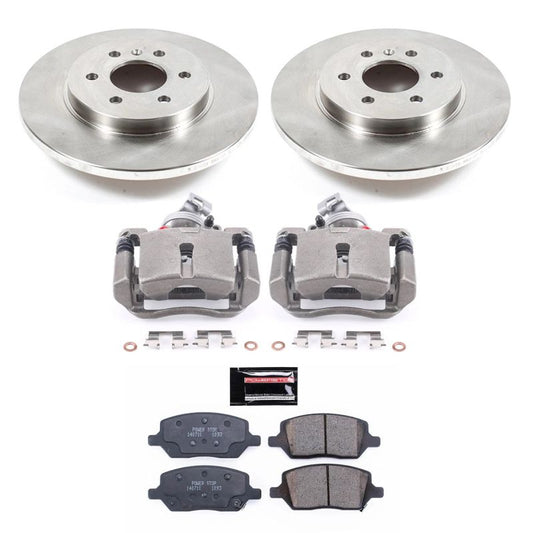 PowerStop rear OE brake kit with calipers for 2006 Buick Terraza, includes brake rotors and hardware for reliable stopping power.