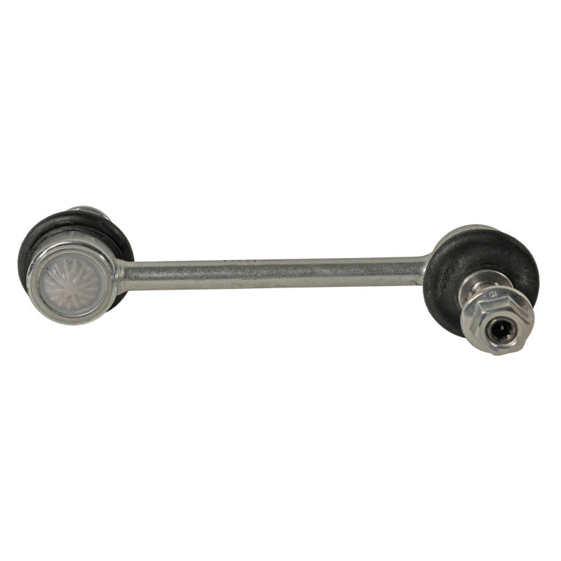 Moog Ford Edge 2011-2014 rear sway bar endlink, automotive suspension part, close-up of black metal sway bar link.