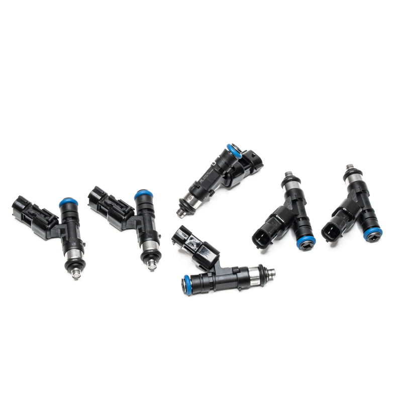 DeatschWerks 650cc top feed fuel injector set for 350z, 370z, G35, G37, GTI R32, and RB25DET 4-cylinder engines.