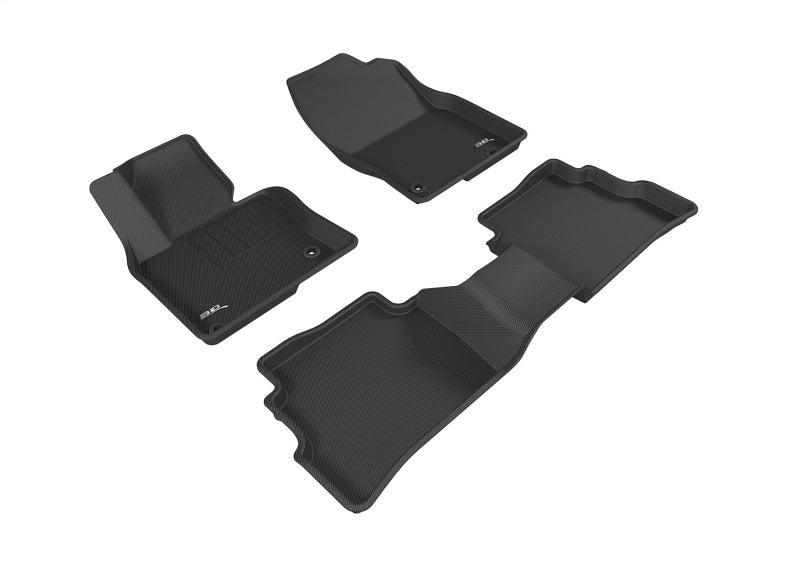 3D MAXpider black rubber floor mats for Mazda CX-5 2017-2025, full set with textured surface and molded fit