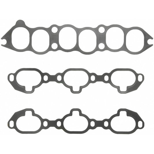 Fel-Pro Nissan Maxima engine intake manifold gasket set showing multiple gaskets laid out on a surface