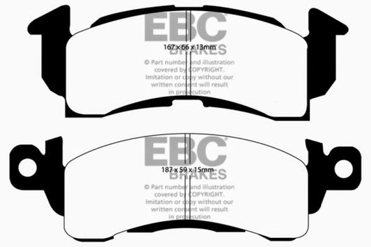 EBC Ultimax2 front brake pads for Buick Apollo 73-74, OE style, featuring high-performance friction material for reliable braking.