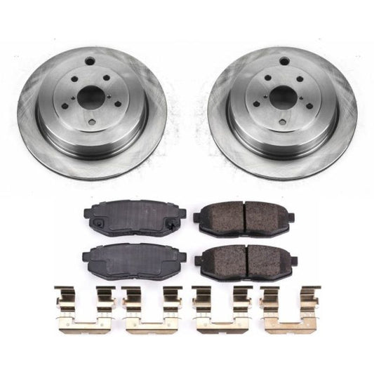 PowerStop OE rear brake kit for 2006-2007 Subaru B9 Tribeca, includes brake pads and hardware for reliable stopping power.