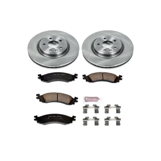PowerStop OE brake kit for 2010 Ford Taurus front, includes brake rotors and pads for reliable stopping power.