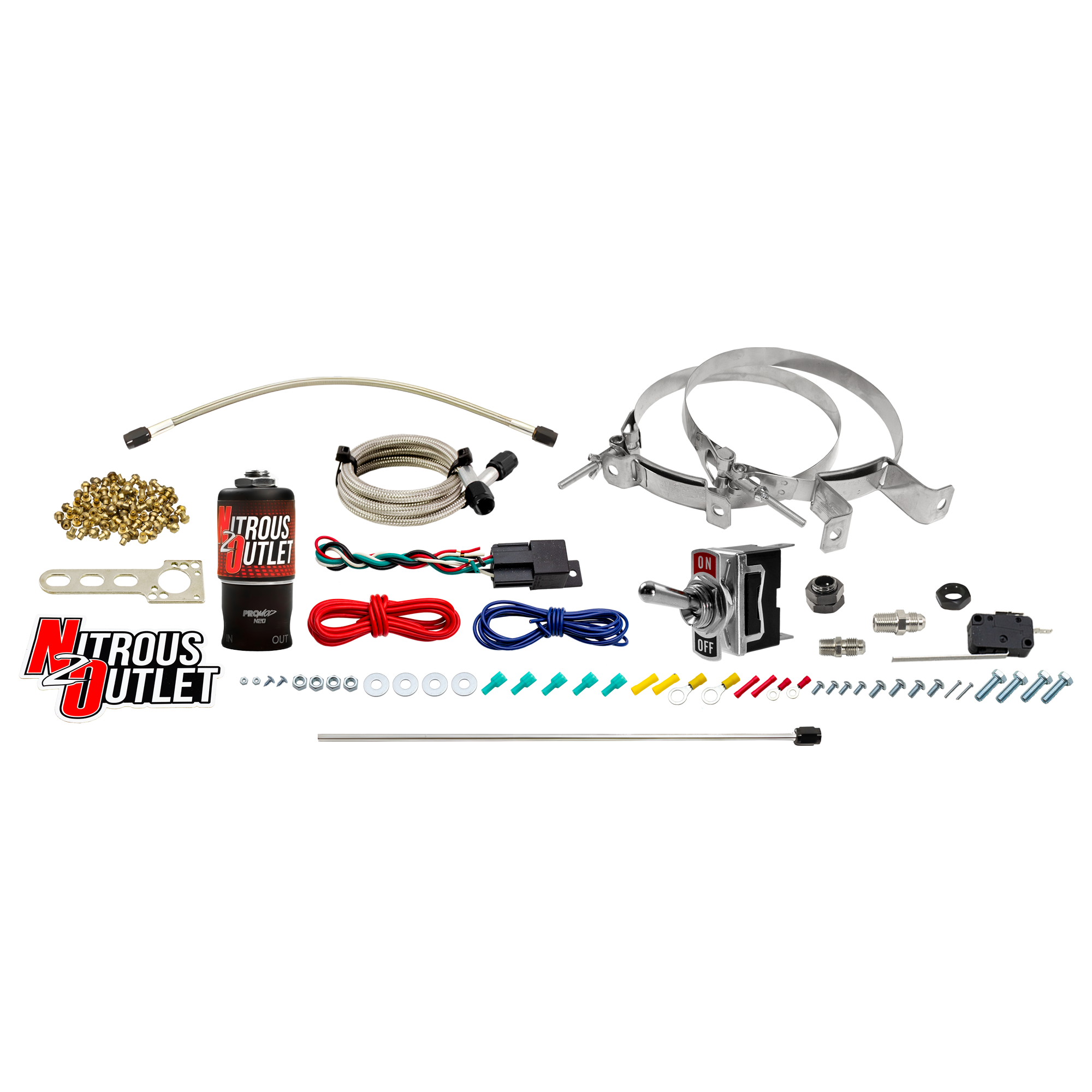 Nitrous Outlet Powersports Dry Single Discharge Hard-Line System (10,15,20,25,30 HP)(No Bottle)