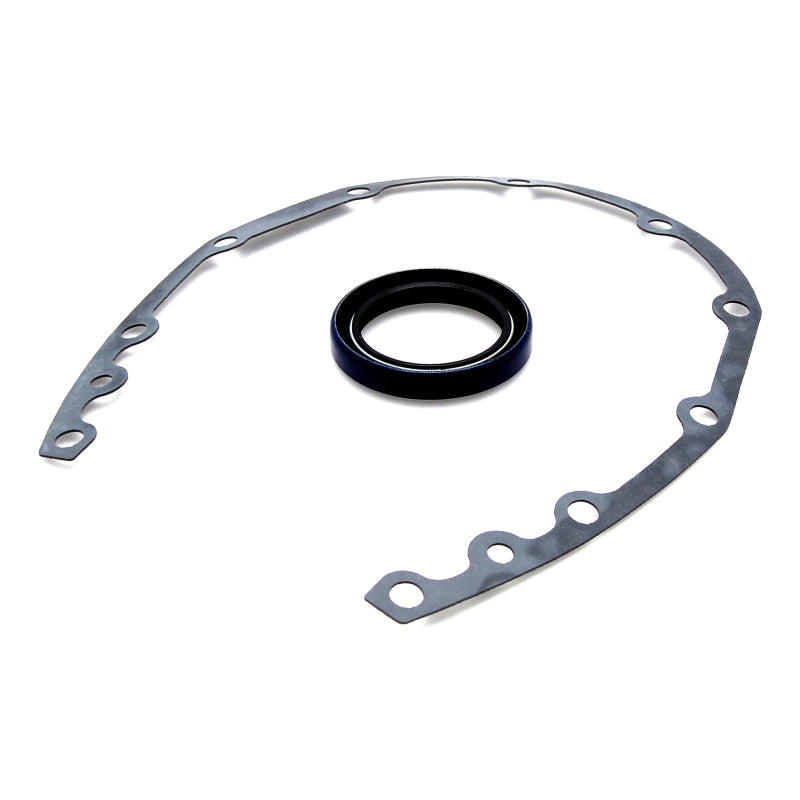 Cometic Chevrolet Gen-1 Small Block V8 timing cover gasket kit with front cover, 0.31-inch thickness, for engine sealing and maintenance.