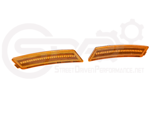 2020-Up Cadillac CT5 | Front Bumper Amber LED Reflector Light Side Marker Pair (Clear, Amber or Smoke Lens)