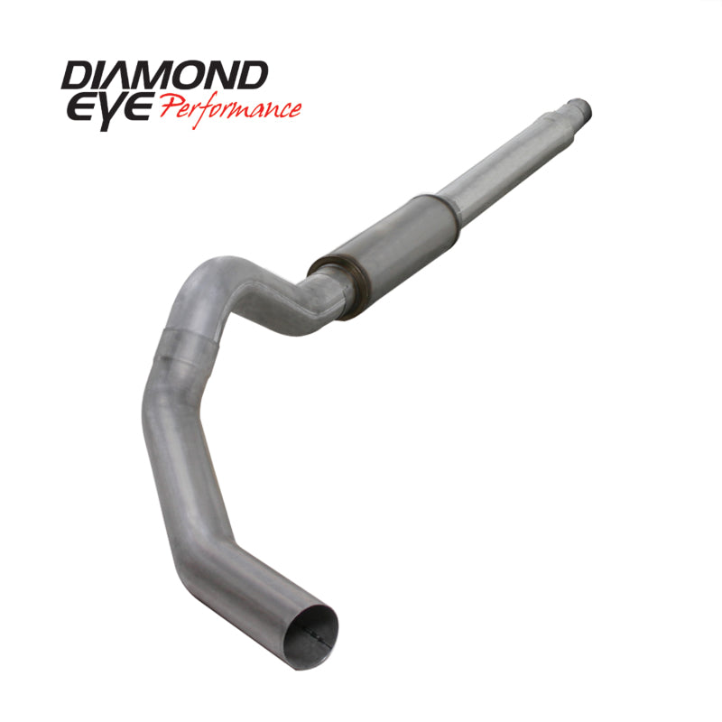Diamond Eye Performance 5-inch Catback exhaust system with replacement pipe for 2003-2007 Ford 6.0L F250/F350 trucks, showing the pipe and muffler.