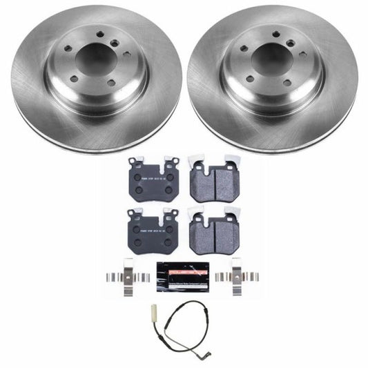 PowerStop front track day brake kit for BMW 135i, performance brake kit with high-performance components and brake discs.