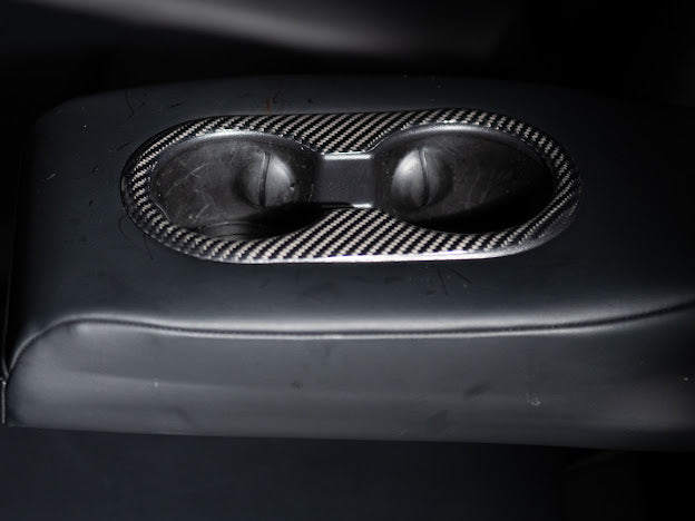 2020-UP TESLA MODEL 3 & Y CARBON FIBER INTERIOR REAR WATER CUP FRAME