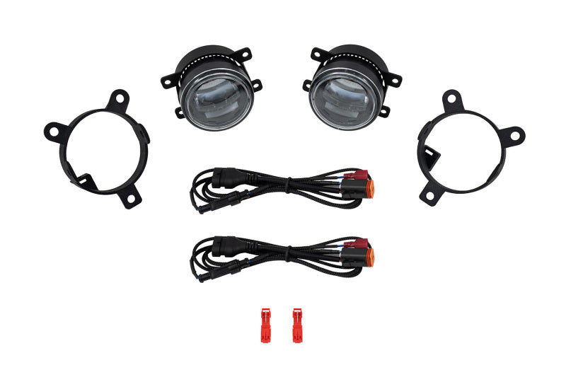 Diode Dynamics 22-24 Subaru WRX Elite Series Type Y LED Fog Lights in cool white, showcasing the illuminated fog lamps on the vehicle.