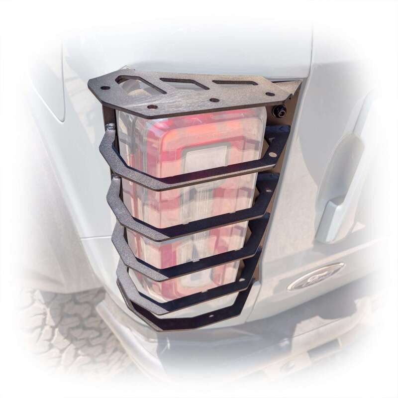 TURN Offroad 2021+ Ford Bronco rear tail light guards, durable black protective covers for off-road tail lights.