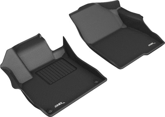 Black 3D MAXpider rubber floor mat for 2018-2020 Honda Accord Kagu first row, with textured surface and custom fit.