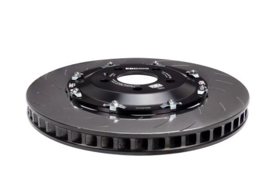 Pair of EBC Racing front floating SD-rotor replacement discs for Audi RS4 B8 12-16, showcasing the clean metal surface and vented design.