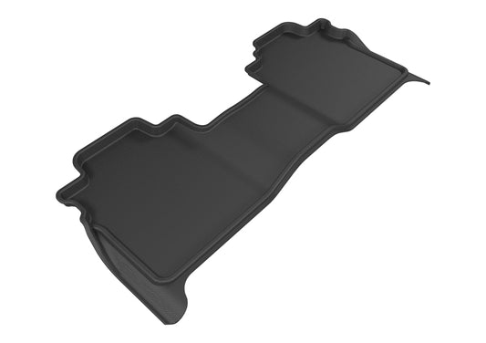 Black 3D MAXpider rubber floor mats for 2016-2019 Nissan Titan Crew Cab second row, designed to protect the vehicle interior.