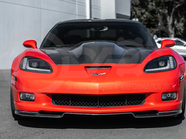2005-2013 C6 Corvette - 427 /Grand Sport / Z06 / ZR1 | ZRA1 Style Front Splitter Lip Ground Effects (Carbon Fiber or Primer Black)