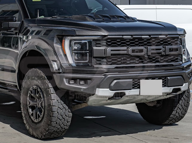 2021-UP F-150 RAPTOR | FACTORY STYLE CARBON FIBER SIDE FENDERS & VENTS REPLACEMENT