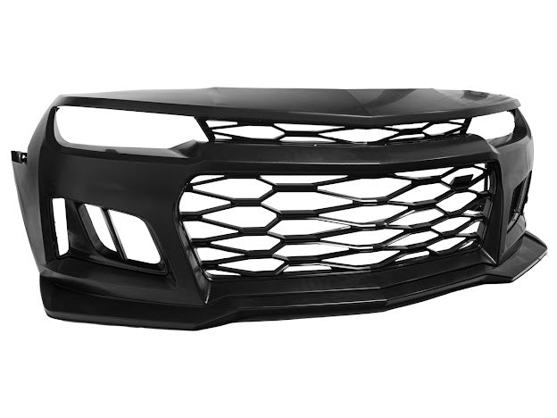2014-2015 5th Gen Camaro - ZL1 Style Front Bumper Kit For Camaro Upper Lower Grille Badgeless W/O Fog Light
