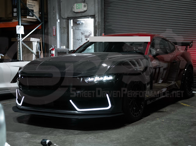 2024-Up Mustang S650 EcoBoost & GT | Dark Horse Style Front Bumper Full Replacement Kit w/ LED Light Side Grille