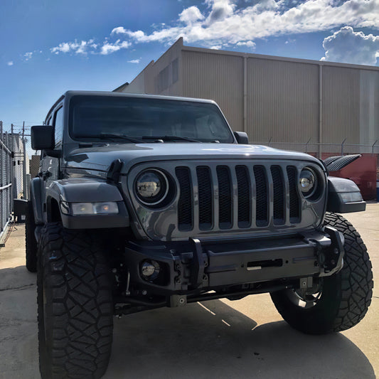 Oracle Lighting Jeep Wrangler JL and Gladiator JT high performance white LED fog lights installed on vehicle.