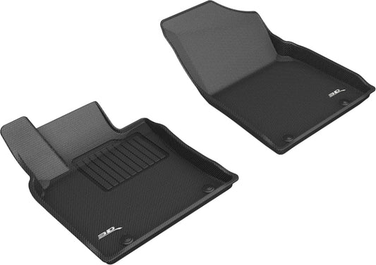 Black 3D MAXpider rubber floor mat for 2019-2020 Lexus ES Kagu first row, custom-fit automotive interior protection.