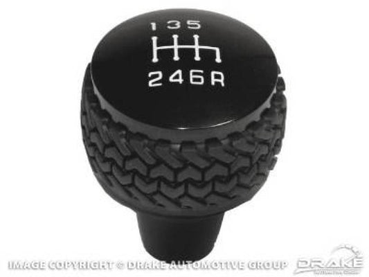 Black DV8 Offroad 2011-2018 Jeep JK 6-speed shift knob, durable gear shift lever accessory for off-road vehicles.