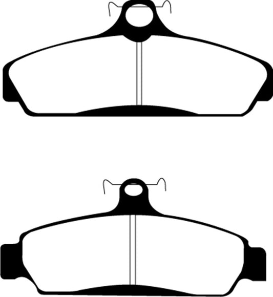 EBC Ultimax2 front brake pads for Chevrolet Corvette C4 1983-1987, OE type, showing the brake pad set with metallic backing plates.
