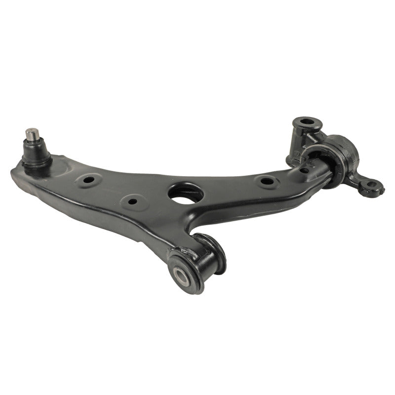 Moog Mazda 3 Sport front right lower control arm, automotive suspension part, with ball joint and mounting points visible.