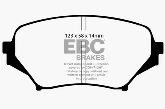 EBC Greenstuff front brake pads installed on a Mazda Miata MX5 2.0 for enhanced performance braking.