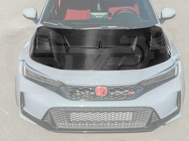 2023-UP HONDA CIVIC FL5 TYPE-R | JDM VARIS STYLE CARBON FIBER FRONT VENTED HOOD