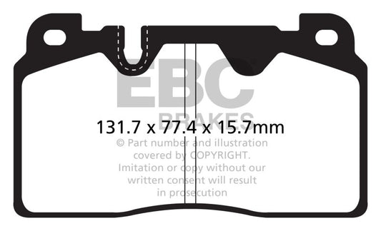 EBC Greenstuff front brake pads for Audi Q5 2.0 Turbo with Brembo brakes, high-performance automotive brake pads.