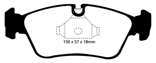 EBC Redstuff performance front brake pads for BMW Z3 2.5, designed for enhanced braking performance and durability.