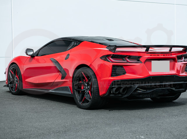 2020-Up Corvette C8 Stingray & Z51 |FaceliftedbRear Trunk High Wing Spoiler (Matte Black or Carbon Flash)