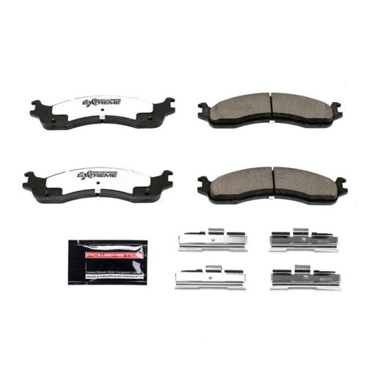 PowerStop Z36 front brake pads for 2007 Ford E-150 truck and tow, performance brake pads with hardware included
