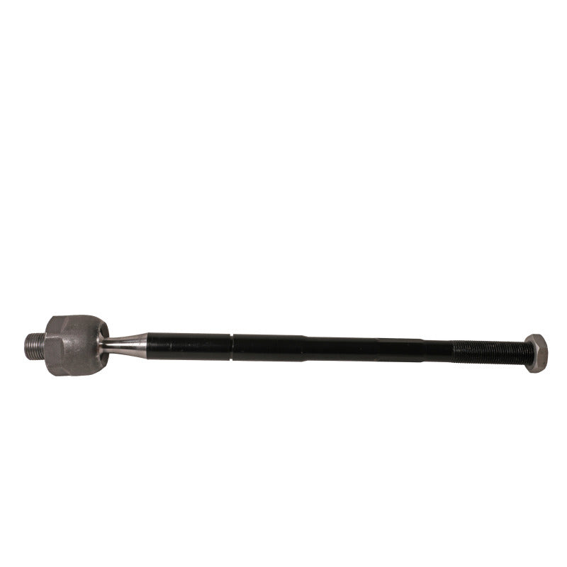 Moog Chrysler 300 front inner tie rod showing the metal rod with rubber boot and connection ends for steering linkage.
