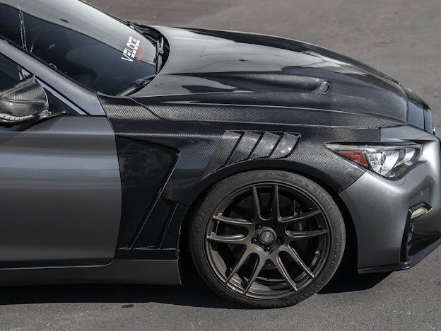 2014-Up Infiniti Q50 V37 | Performance CARBON FIBER Front Vented Hood
