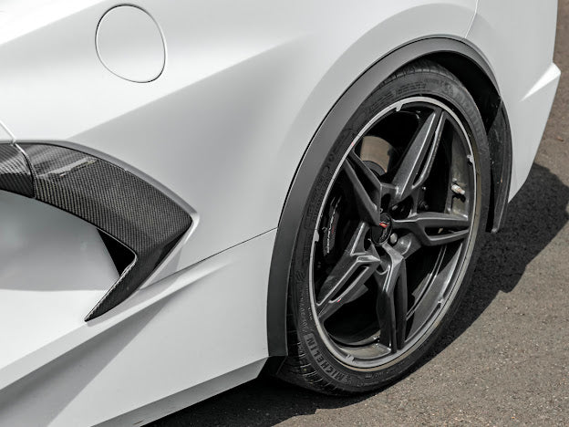 2020+ CHEVROLET CORVETTE C8 | SDP PERFORMANCE PACKAGE MATTE BLACK SIDE WHEEL FENDER FLARE EXTENSIONS PAIR