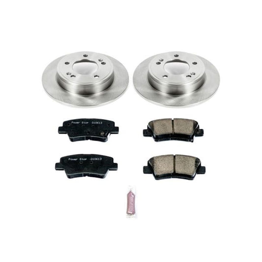 PowerStop rear OE brake kit for Hyundai Veloster 2012-2017, includes brake pads and hardware for reliable stopping power