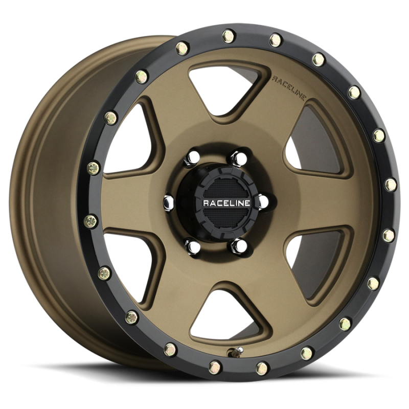 Bronze Raceline 946BZ Boost cast wheel 18x8 inches with 5x127 bolt pattern, 35mm offset, 71.5mm bore, displayed from a side angle.
