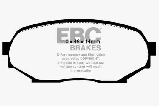 EBC Ultimax2 front brake pads for Geo Storm 1.6, OE style, designed for reliable stopping power and brake performance.