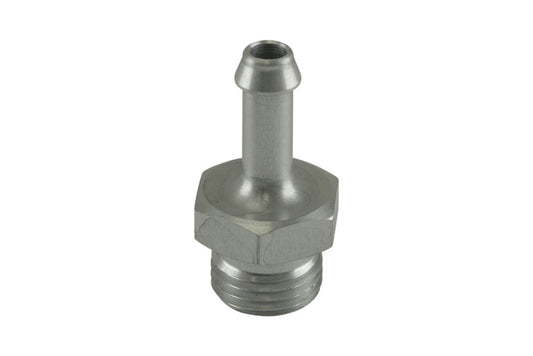 Turbosmart 6mm hose end to -6AN ORB male straight fitting, clear plastic, for automotive fluid connections.