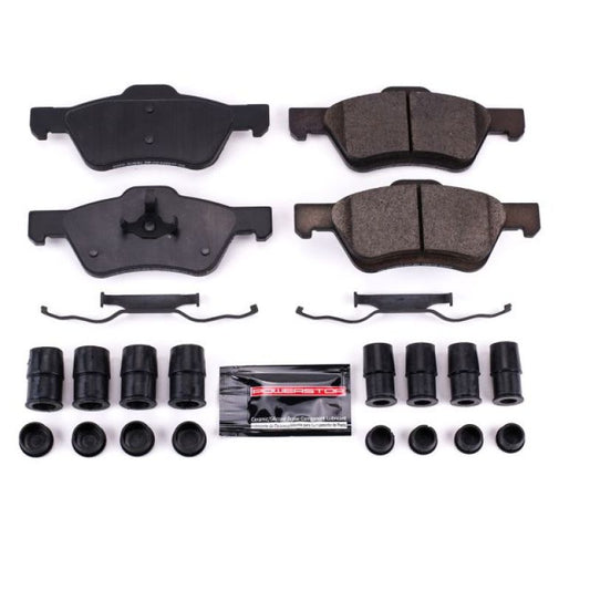 PowerStop Z23 Evolution Sport brake pads with hardware for Ford Escape 2010-2012 front brake system, performance replacement.