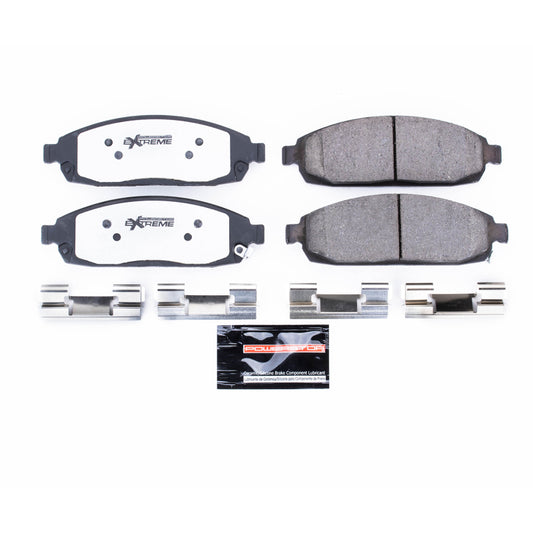 PowerStop Z26 Extreme Street brake pads for Jeep Commander front, performance brake pads with hardware included.